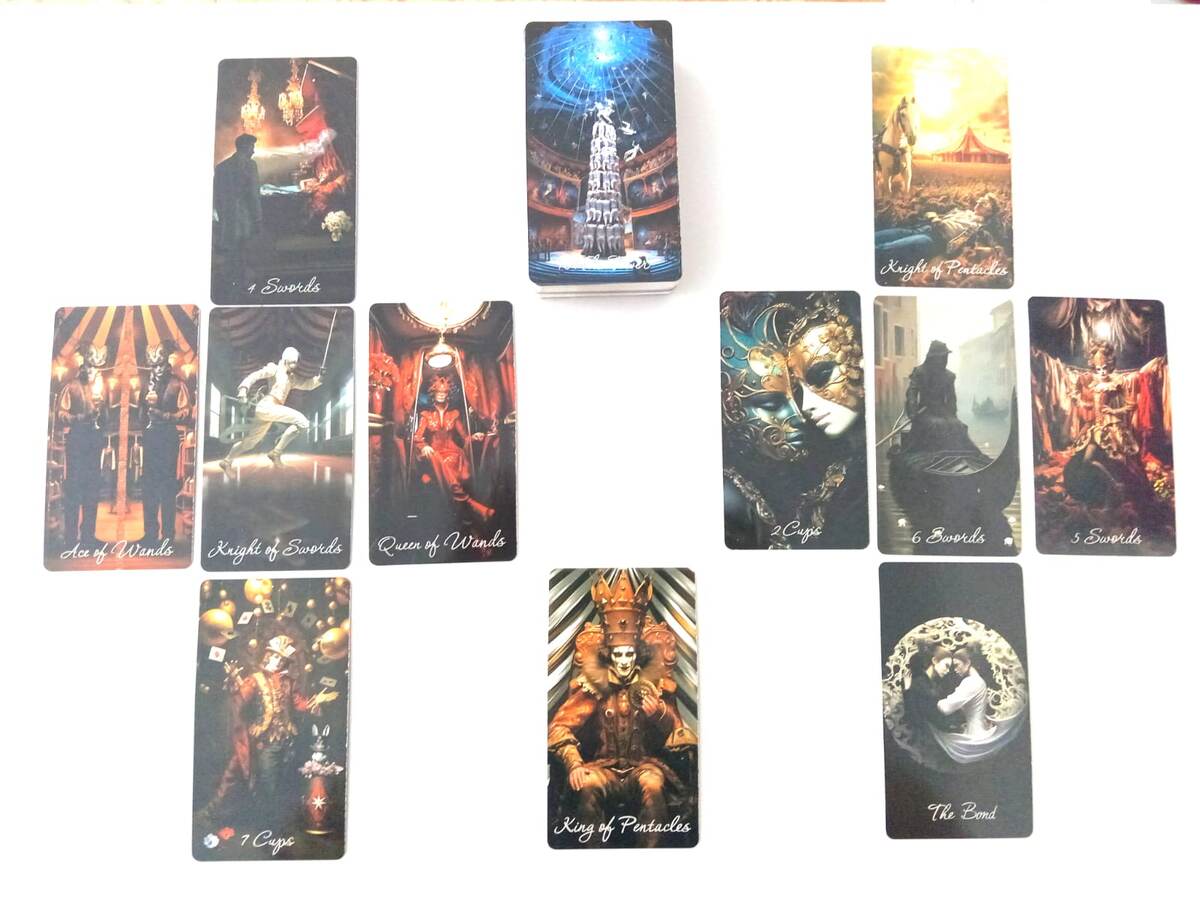 Расклад выполнен на колоде "Таро Венецианского цирка".
