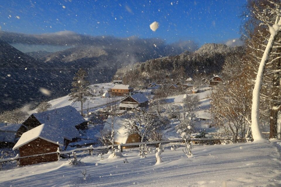    Снежные вихри на Телецком озере. Источник: Александр Лотов