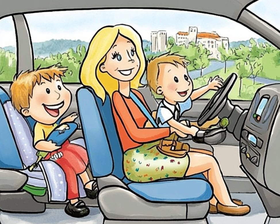 Иллюстрация путешествие с детьми