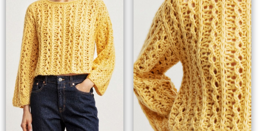 Простой ажурный узор джемпера от Ирис фон Арним / Универсальный узор спицами