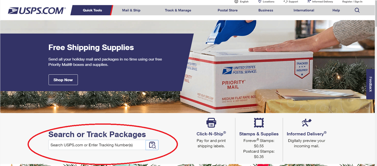 Сайт почты США - usps.com