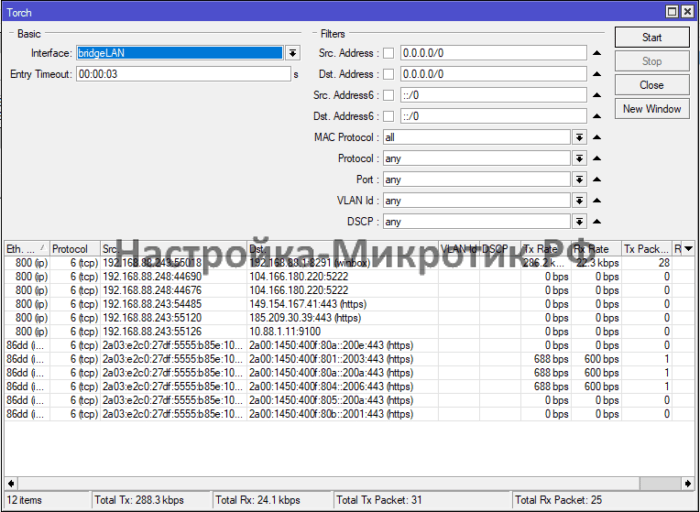 Можно видеть подключения из LAN в любые сети