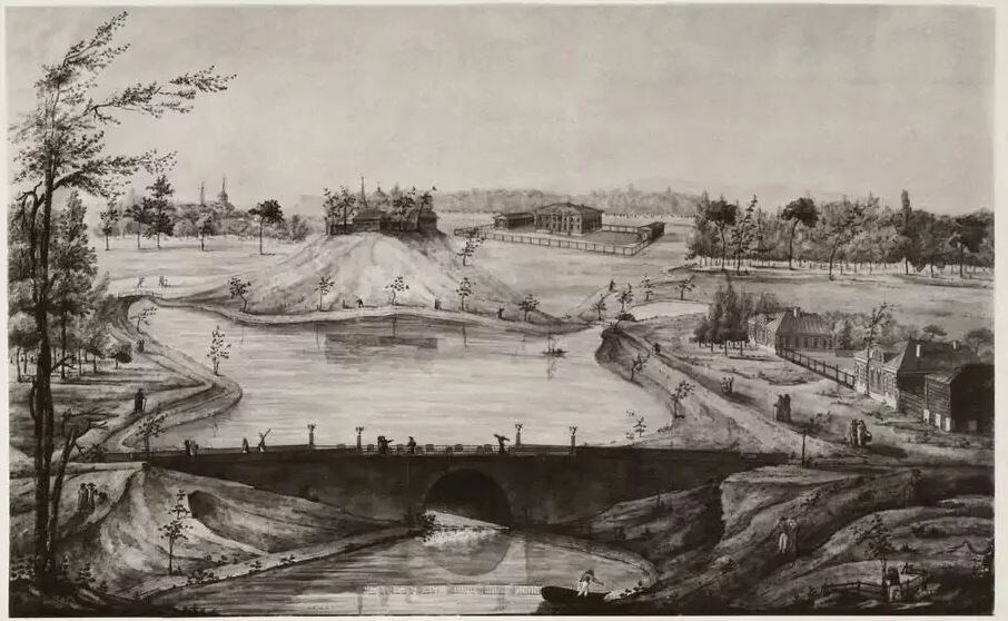 Район Преснинских прудов в начале 19 века. 