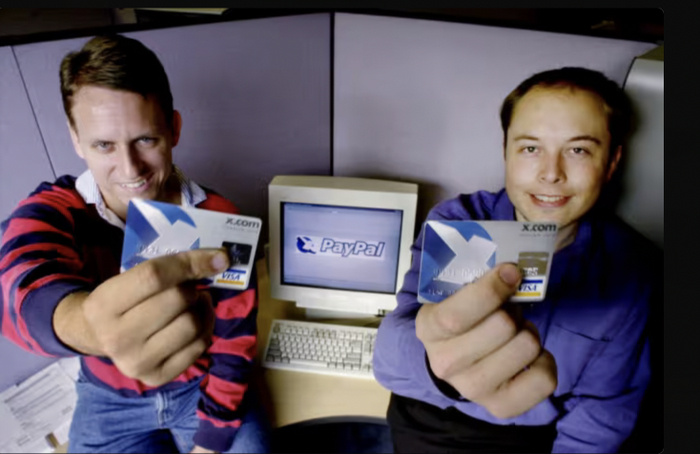 Питер Тиль и Илон Маск в Paypal