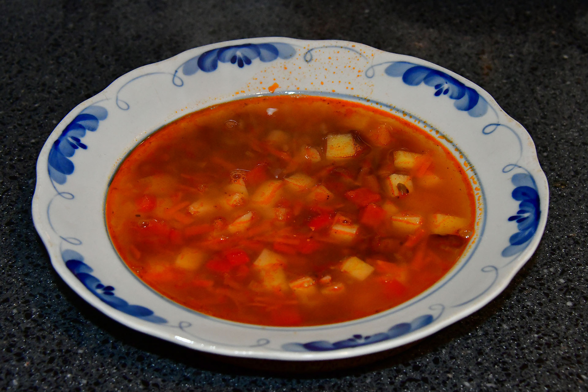 Фасолевый суп с овощами