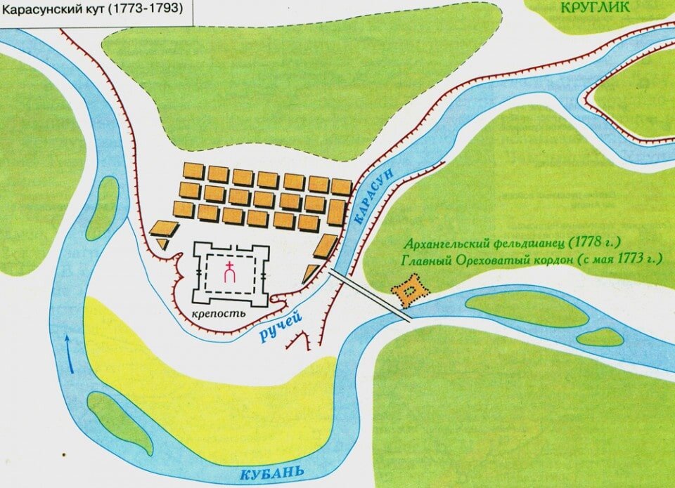 Карасунский кут (1773 – 1793). Карта