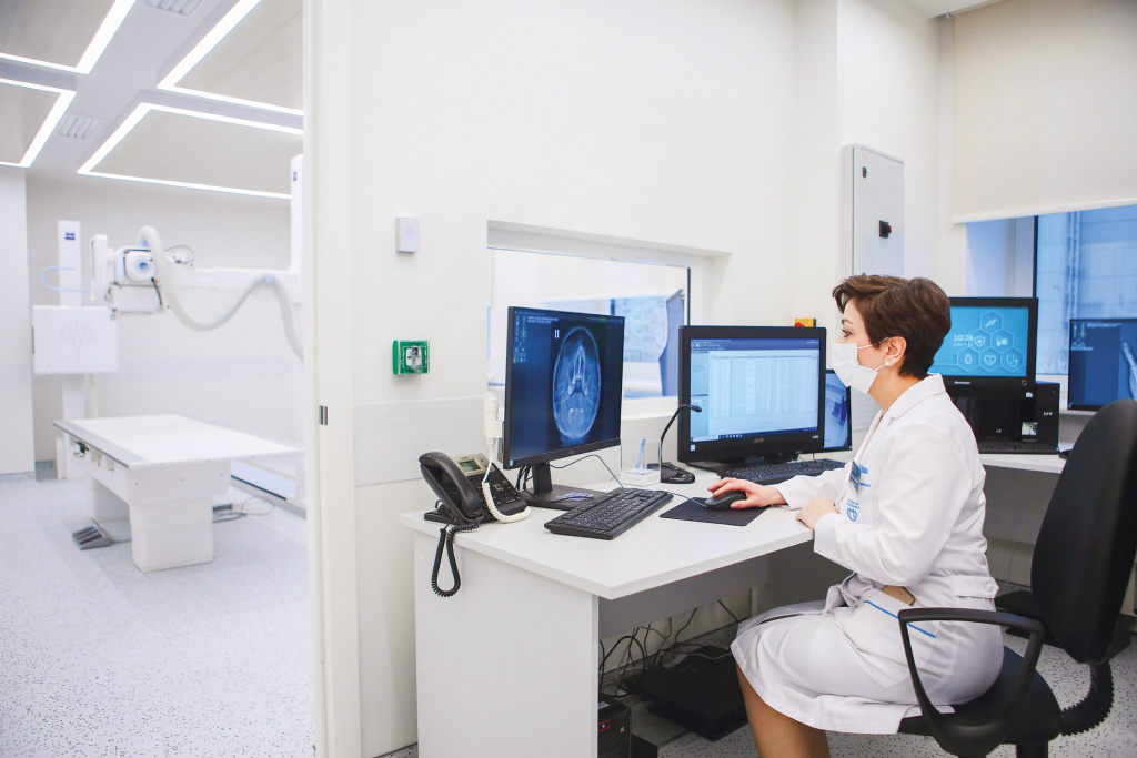 Кабинет рентгенолаборанта в московской больнице. Фото: пресс-служба ДЗМ