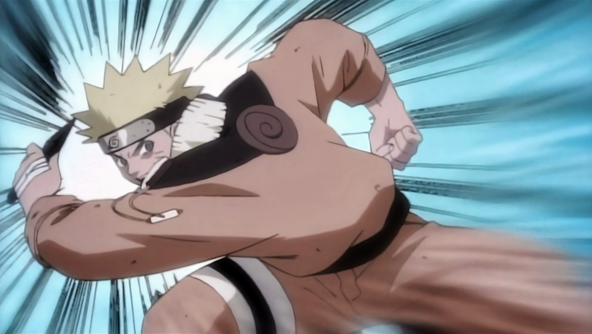 С широким замахом в новый год (кадр м/с Наруто, 1 сезон 8 серия)