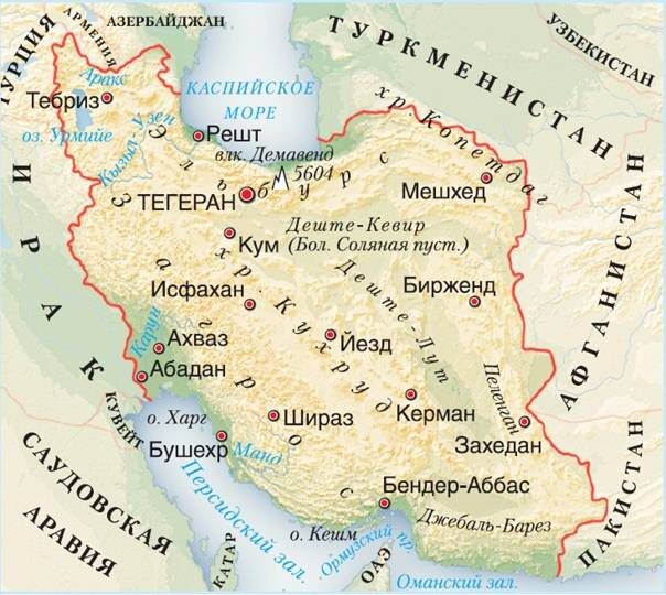 Карта Ирана