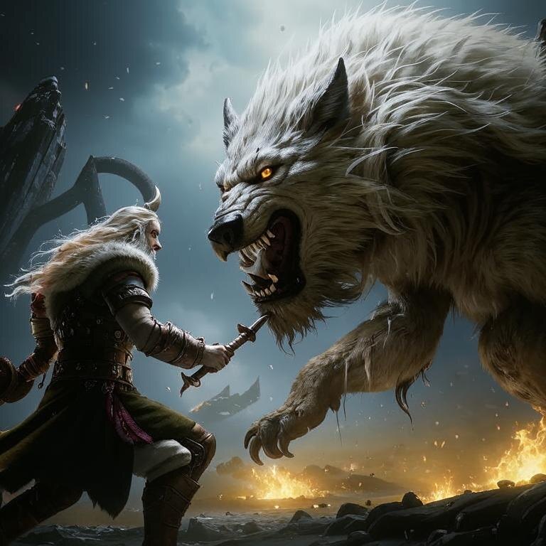 Вот так выглядит Фенрир по мнению GigaChat 