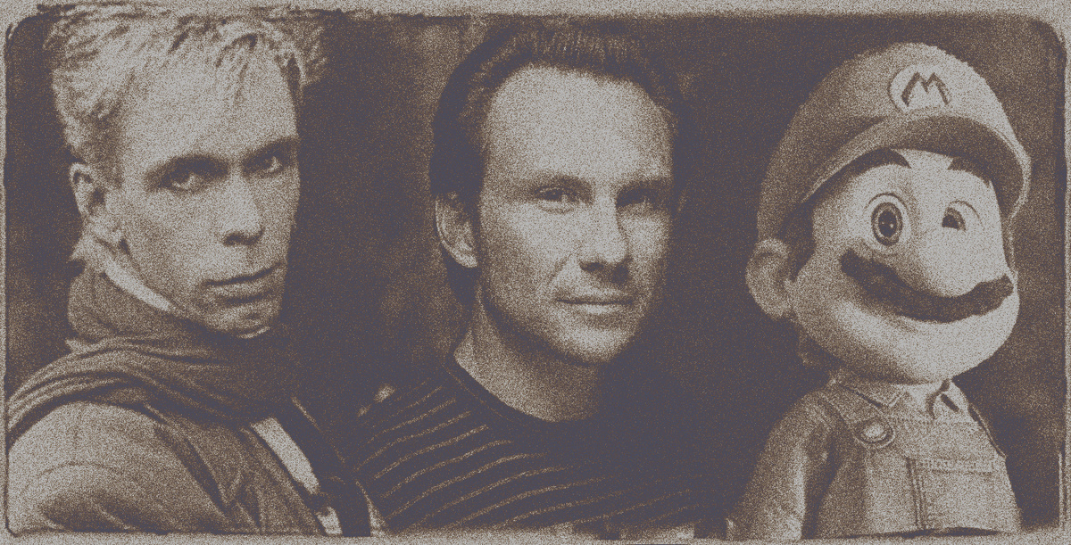 Дэвид Стерри, Кристиан Слейтер, Марио / Коллаж: retro80.ru/kinopoisk.ru/newyorker.com