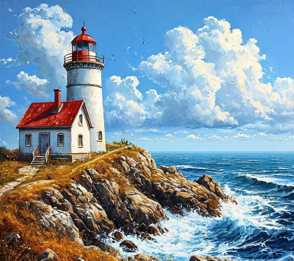 Картинка из ИИ, люблю маяки