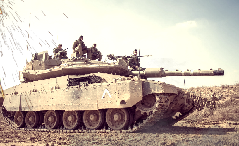 Танк "Merkava Mk-4", вид сбоку.