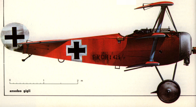 изображение - "Avions De La 1er Guerre Mondiale" серия Connaisance de I`Historie; Фоккер-триплан созданный после ознакомления германских конструкторов с британским Сопвич-трипланом, стал лучшим и последним массовым "вёртким" истребителем с ротативным мотором - на этой машине уже в полной мере проявлялся "норов" связанный с гироскопическим эффектом вращающегося ротативного мотора, что и делало его непригодным для массового лётчика