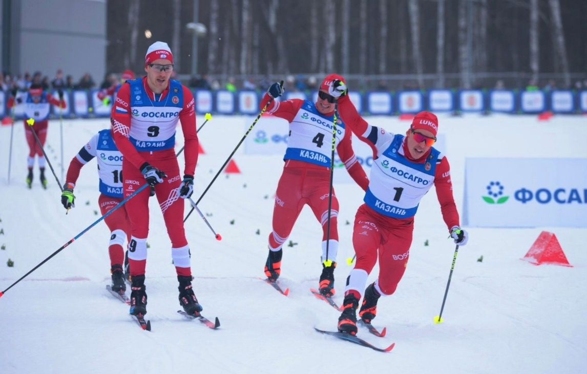 Финиш мужского спринта на этапе Кубка России в Казани. Фото: соцсети