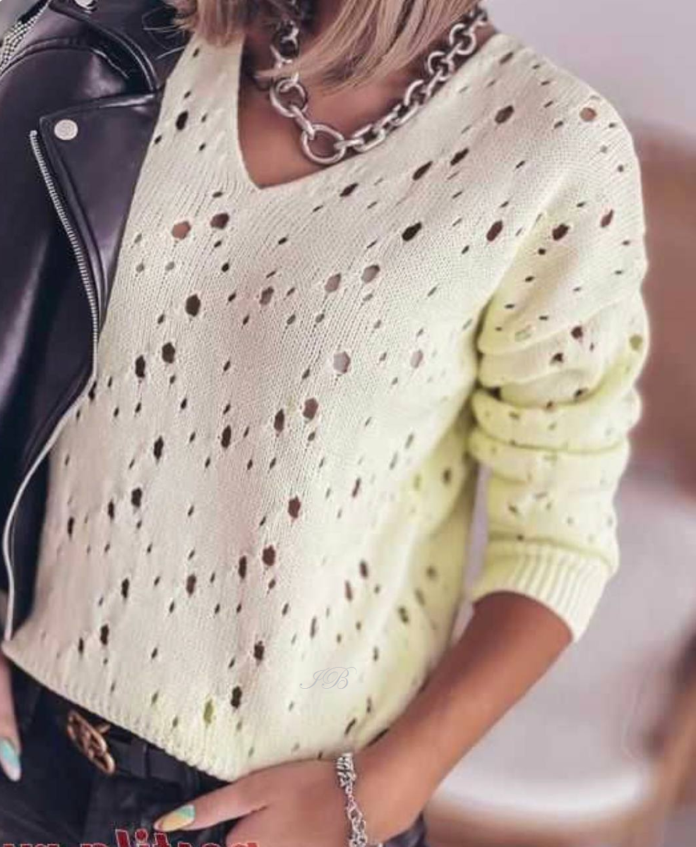 пуловер спицами