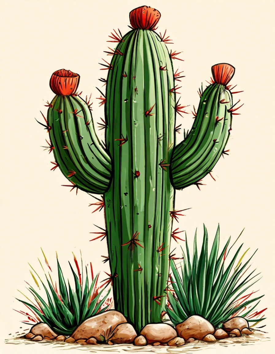 кактус цветной