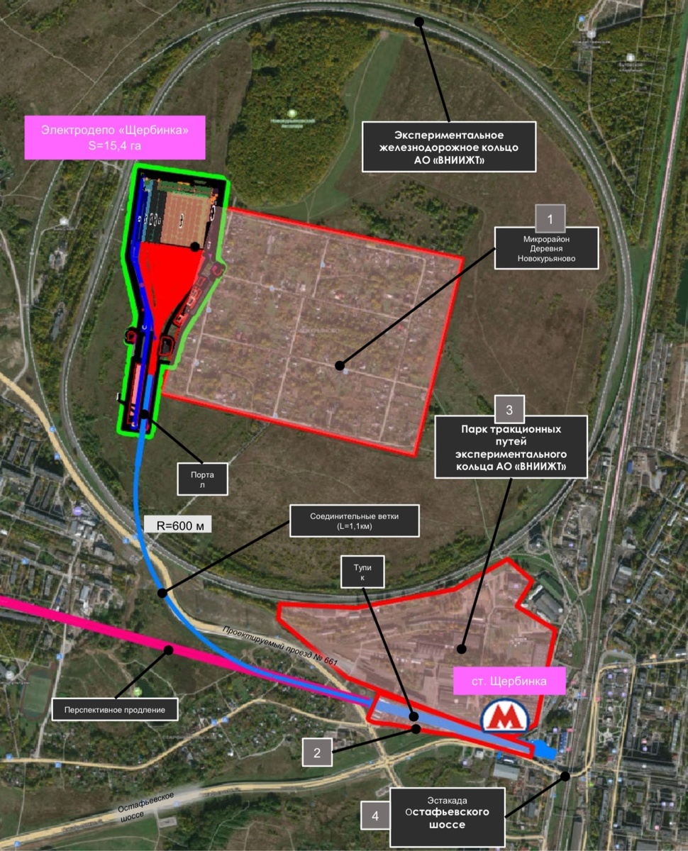 📷 1.2: Схема расположения станции и электродепо