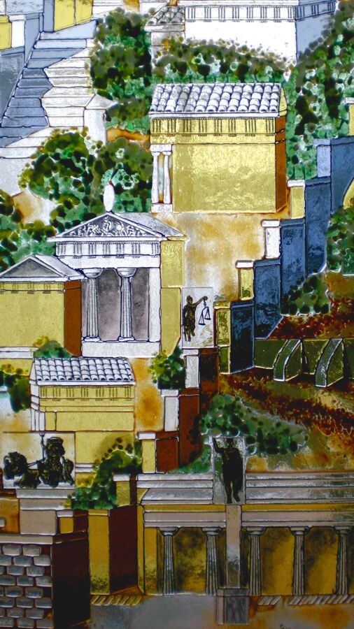 Витраж в технике фьюзинг в окне