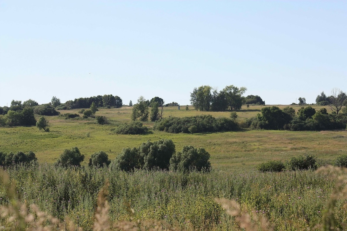 Тут была деревня Ташкино. Если присмотреться, то в центре кадра можно заметить памятник павшим в период Великой Отечественной войны. Автор фото Валентина Семёнова. 