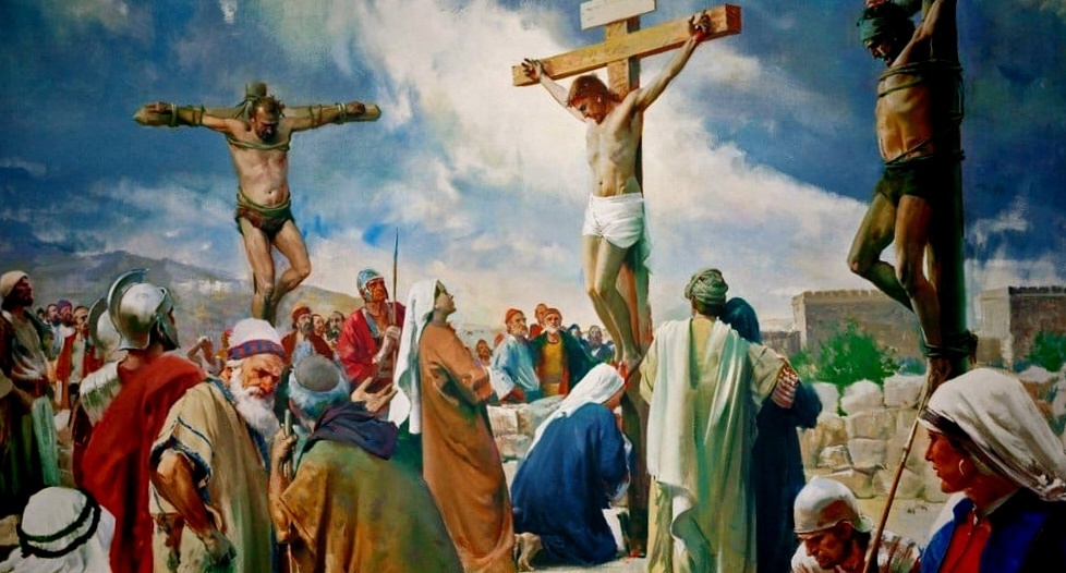 Голгофа. Распятие Иисуса Христа и двух разбойников.