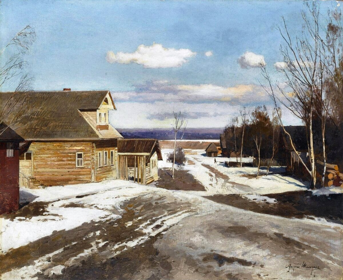 Художник Шильдер Андрей Николаевич "весенняя оттепель" Взято в свободном доступе Яндекс.