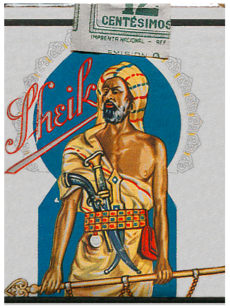 "Sheik". Уругвай, 1940-х годов. 20 штук в мягкой упаковке. Цена (была) 0,40 уругвайских песо (40 сентессимо). Производитель: Sheik Ltda. Владелец торговой марки: Sheik Ltda.