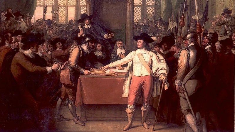 Кромвель разгоняет Охвостье Долгого парламента.