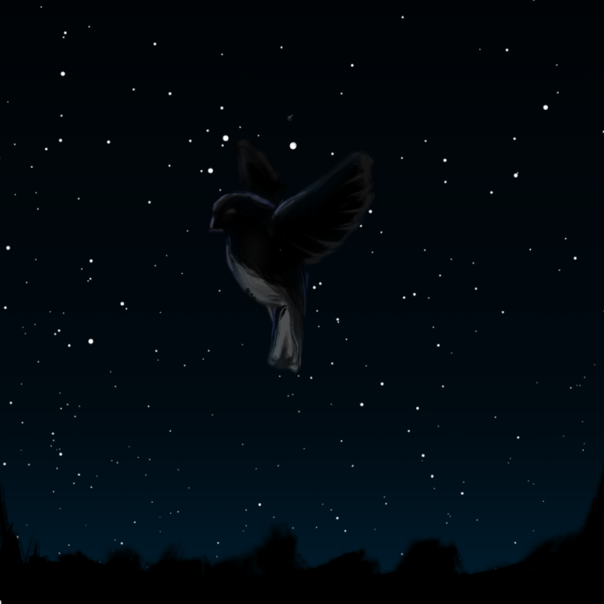 Спик на фоне звездного неба на широте о. Гавайи. Карта звездного неба с сайта Meteoweb.ru