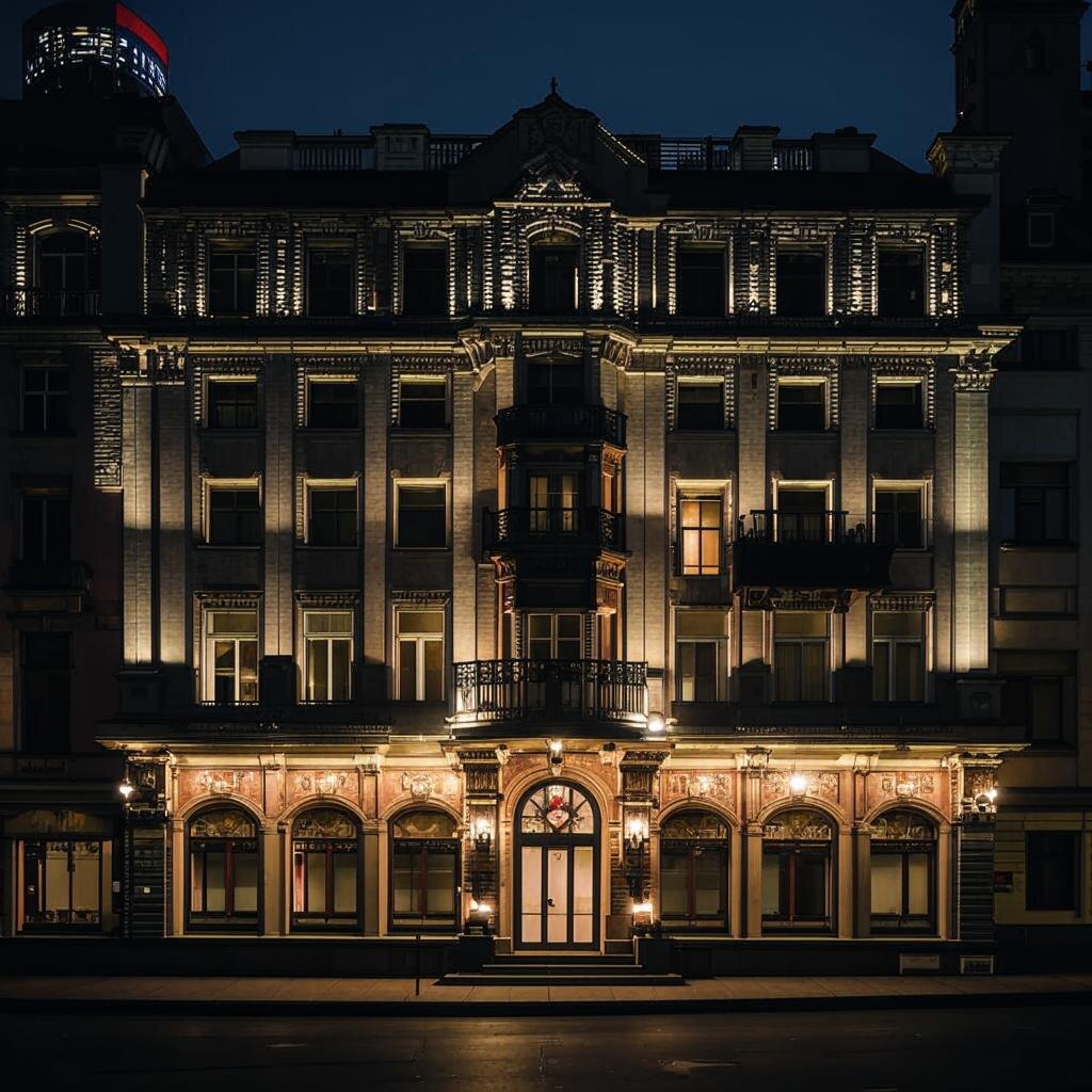 Отель «Дельфин» в мистическом вечернем освещении