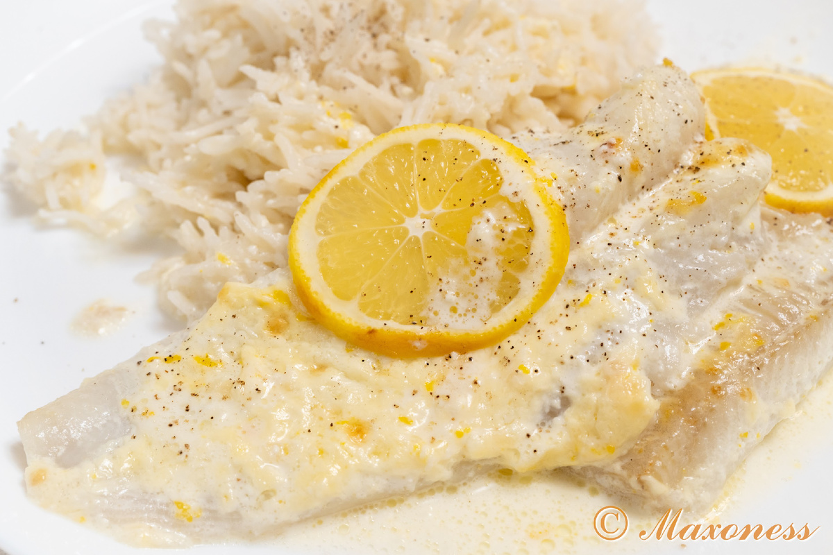 Палтус в сливках с лимоном. Американская кухня