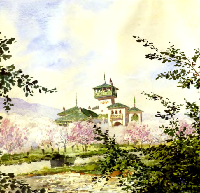 Дом Юсуповых в Коккозе на акварели Н.П. Краснова.