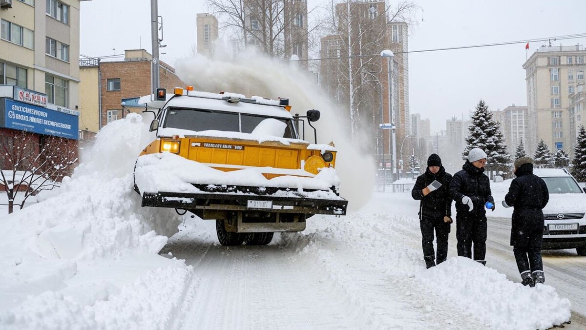 Новосибирцы обращают внимание, что обилие припаркованных машин делает качественную уборку снега здесь невозможной.  Фото: Изображение сгенерированой нейросетью Kandinsky 3.1