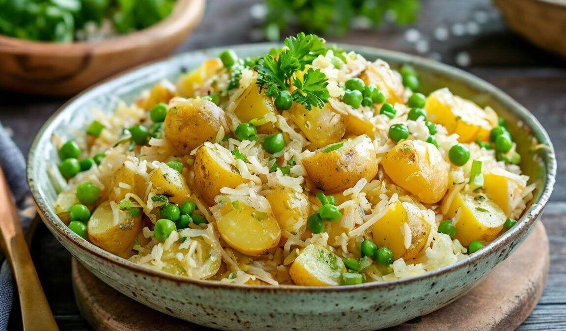 Салат из квашеной капусты с картофелем.