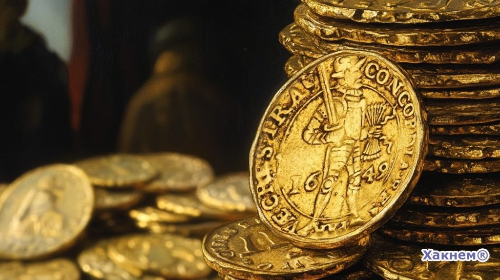 Стопка нидерландских дукатов.