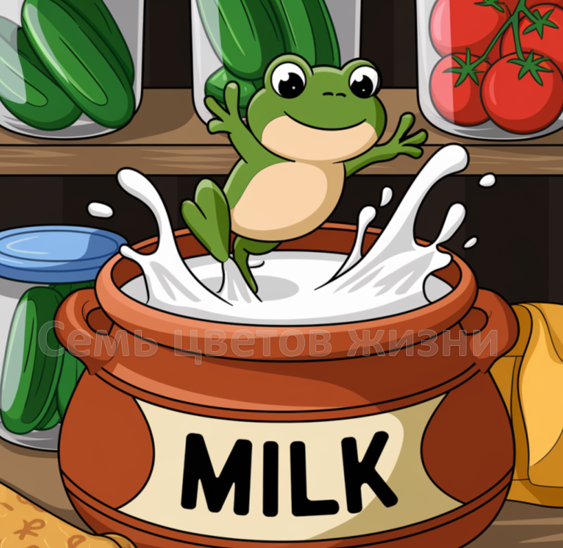 Озорная лягушка упала в крыннку