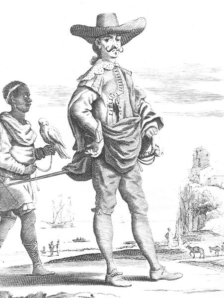 Испанский гидальго с чернокожим слугой на американском континенте. Оригинал: https://commons.wikimedia.org/wiki/File:Hidalgo.JPG