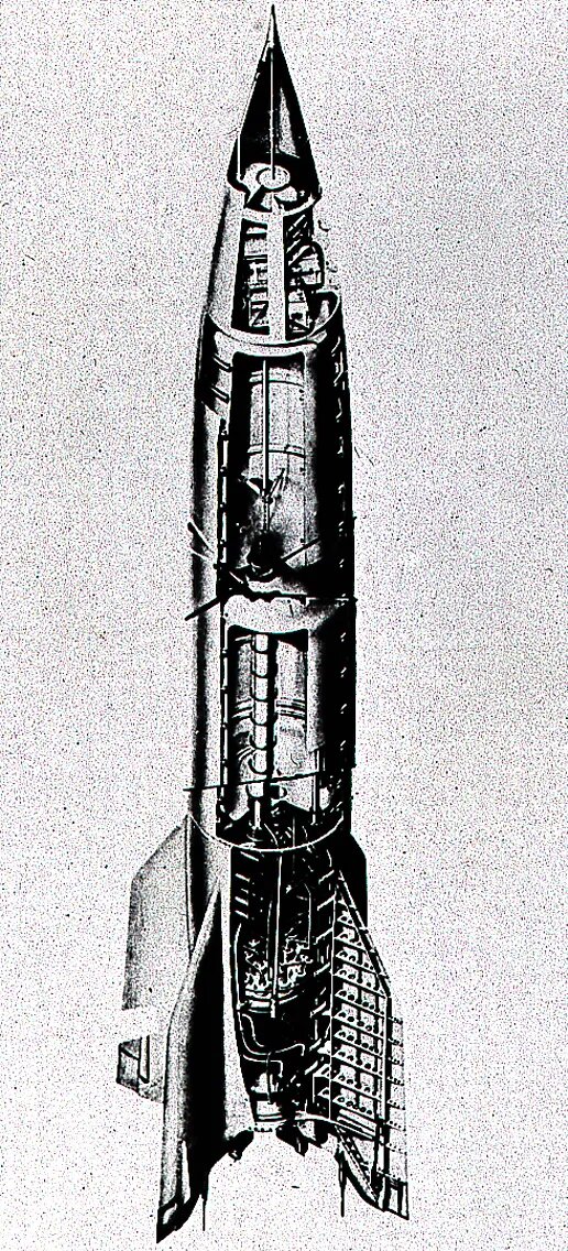 Ракета A-4 (более известная как Фау-2). Вид в разрезе