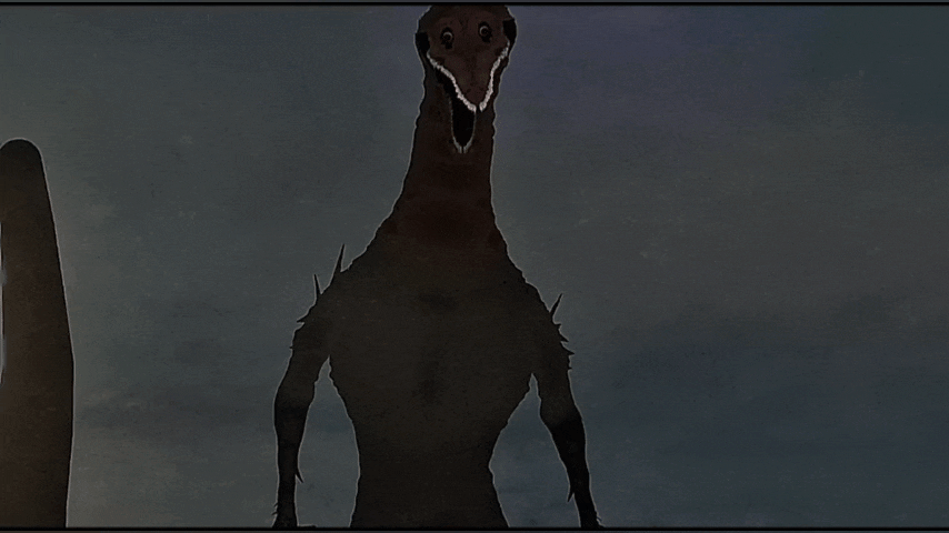 Годзилла заряжает атомное дыхание