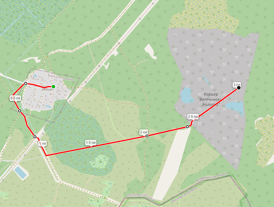 Трек к карьеру "Ветчинские болота"
