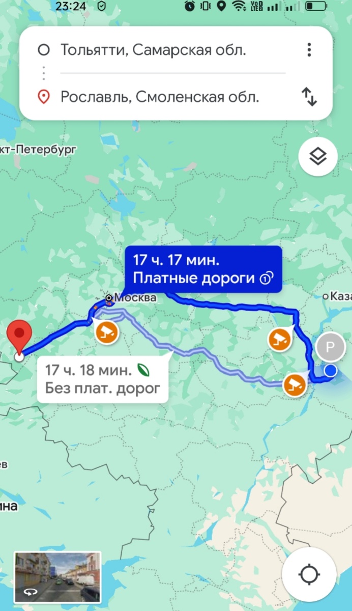 Маршрут Тольятти-Рославль. 