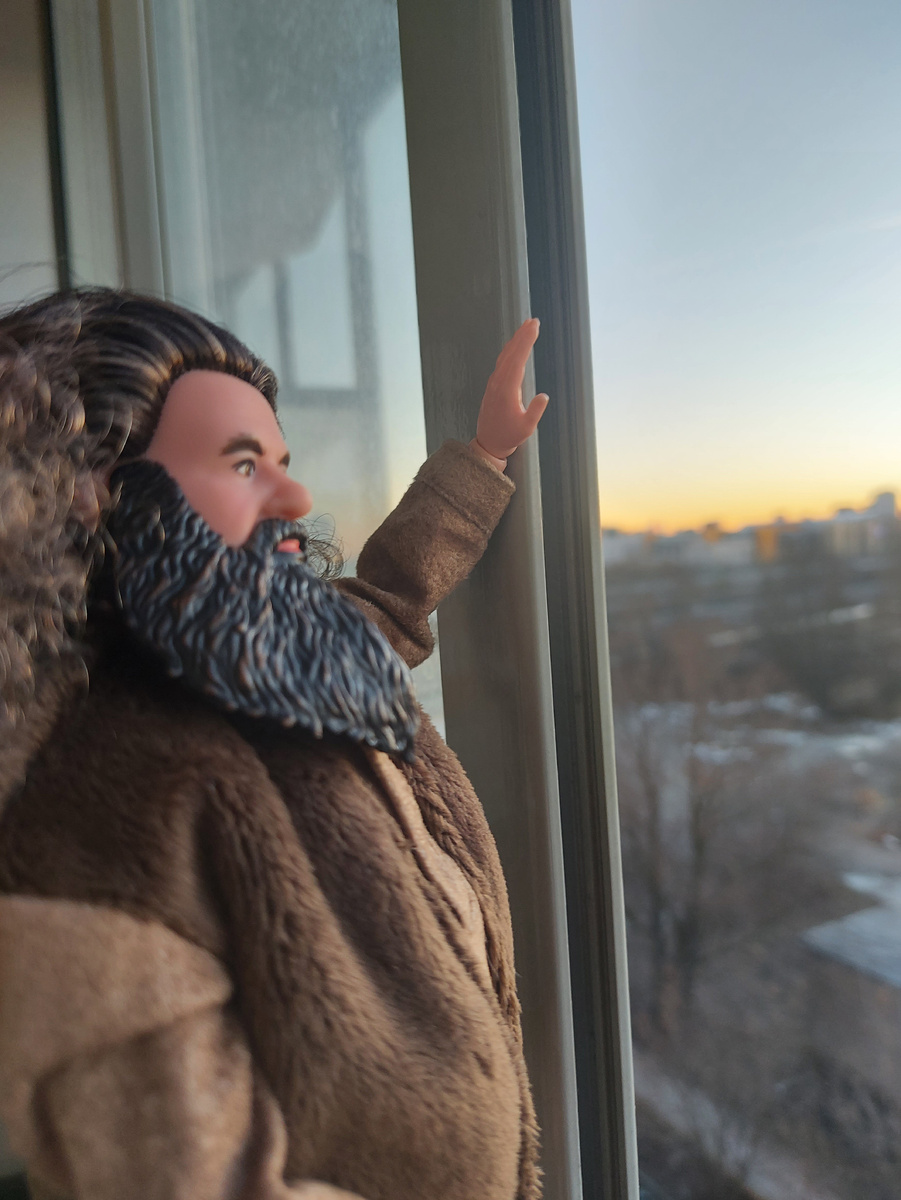 Хагрид провожает лучи заходящего солнца