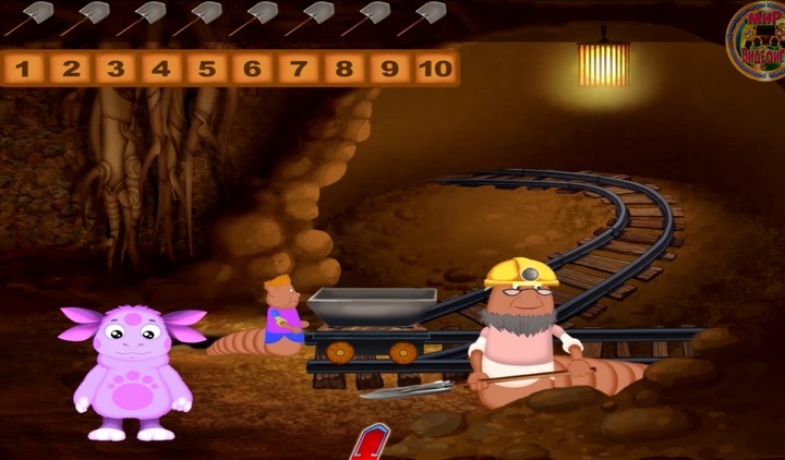 Кадр из игры "Лунтик учит цифры".