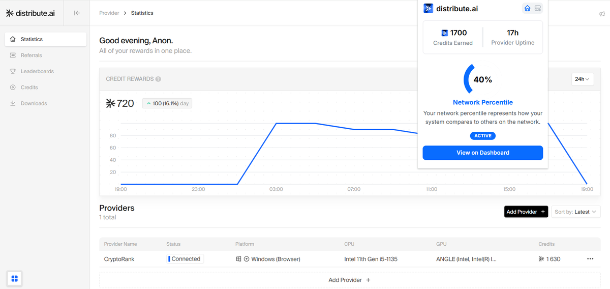 Работающее расширение DistributeAI