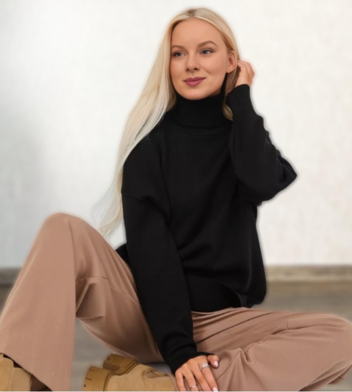 Свитер с горлом, размер xs