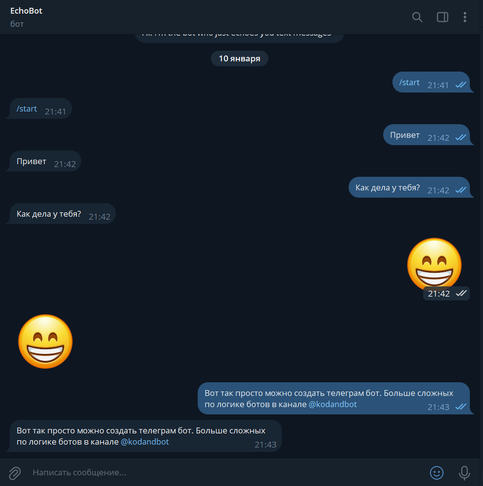 Разработка чат бота в Телеграме | Тестирование