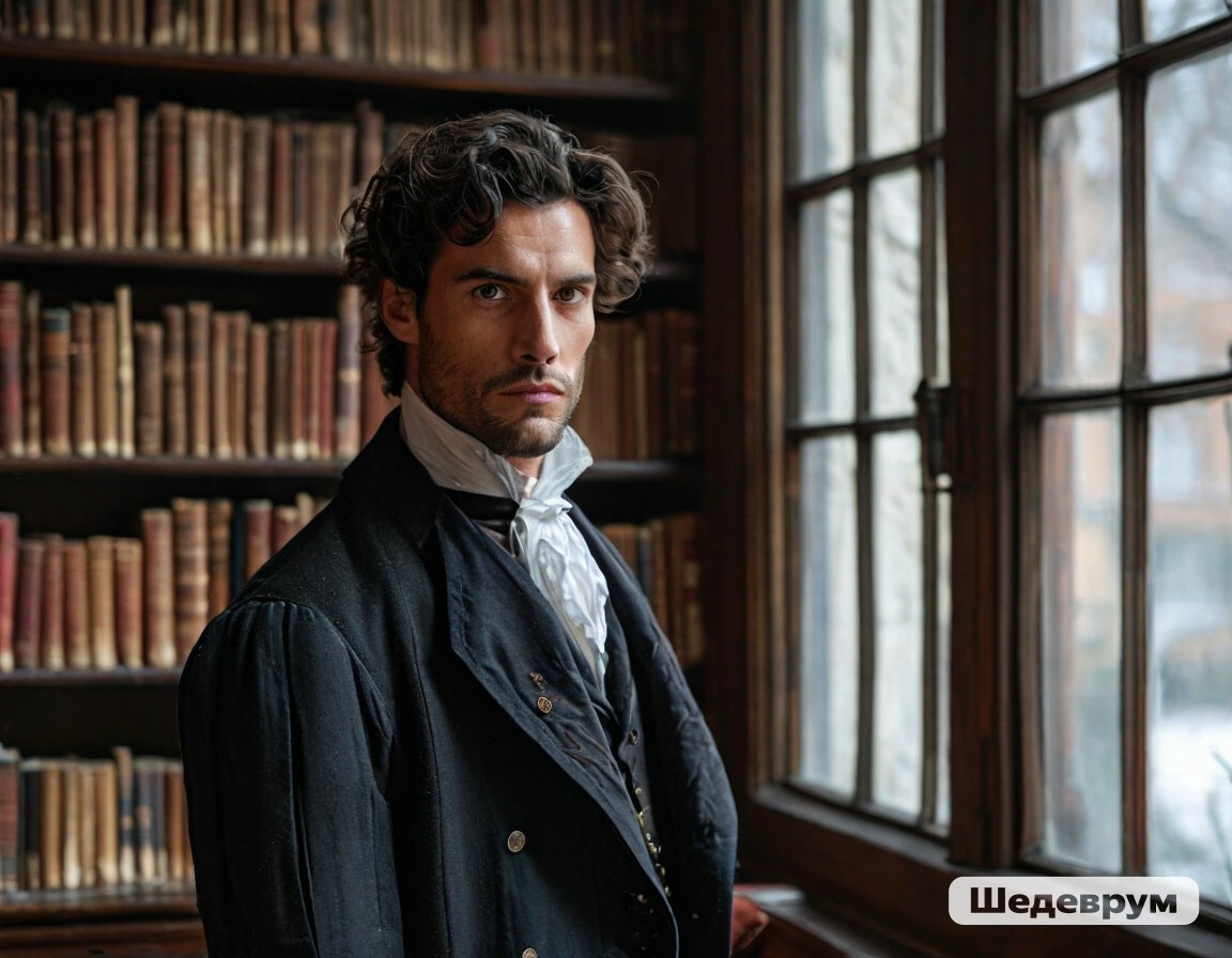 Гермес Аркадьевич Аверин в библиотеке Академии от нейросети по моему запросу.