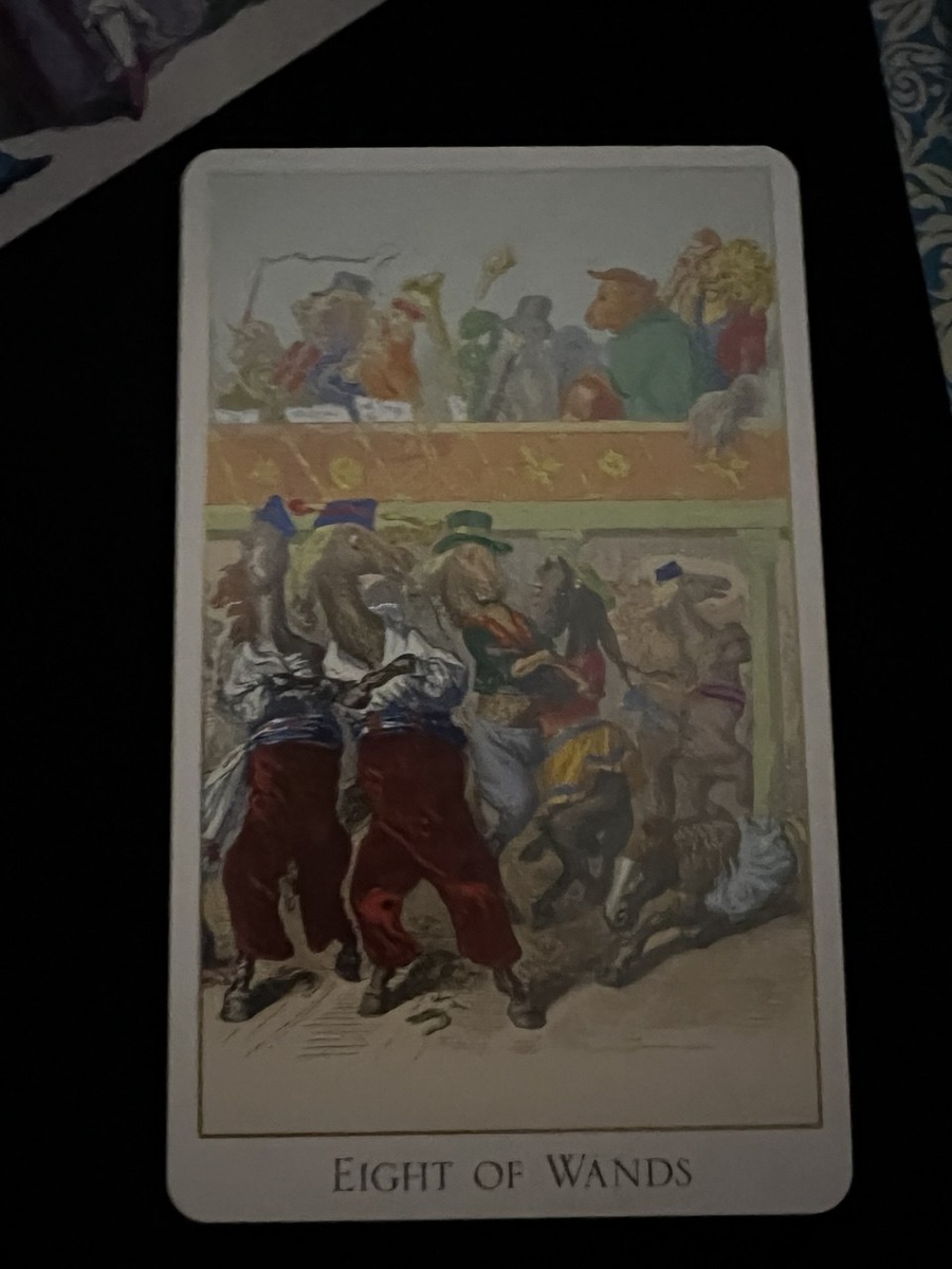 8 Жезлов - Колода Таро "Фантастического зверинца"