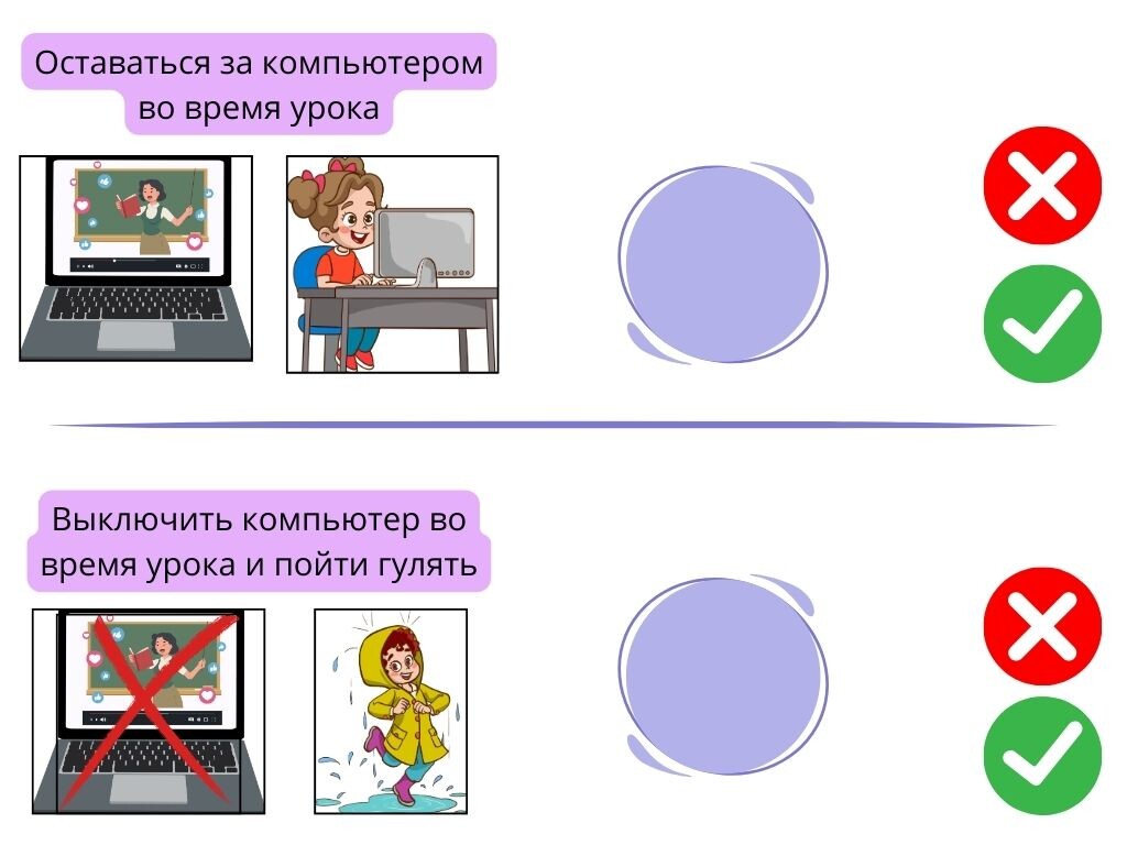 Рис.2. Пример задания "Хорошо-плохо".