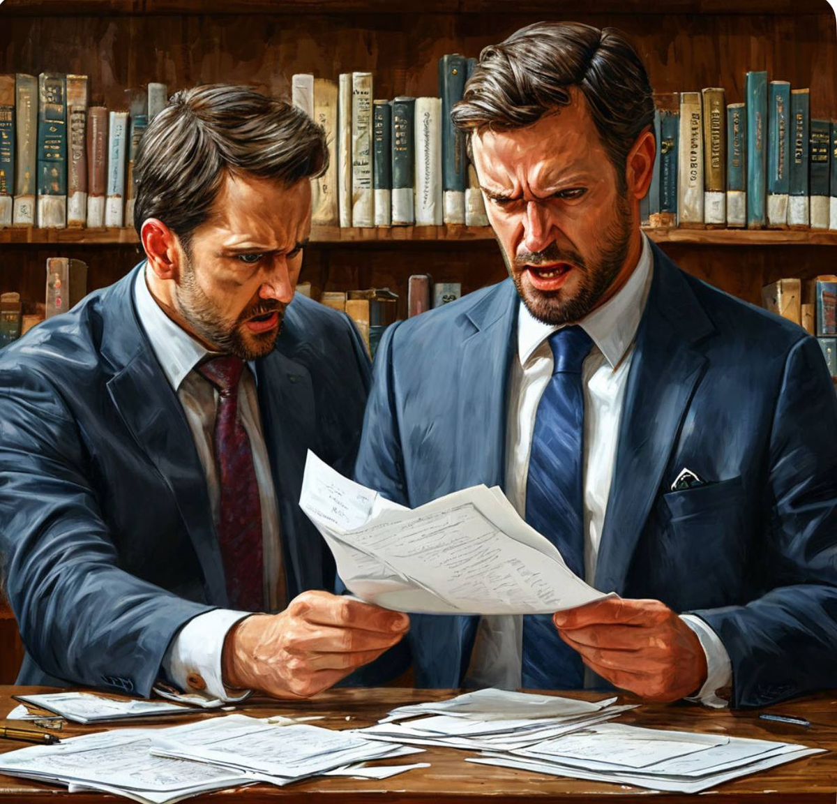 Судя по выражениям лиц - в руках явно заявление об увольнении